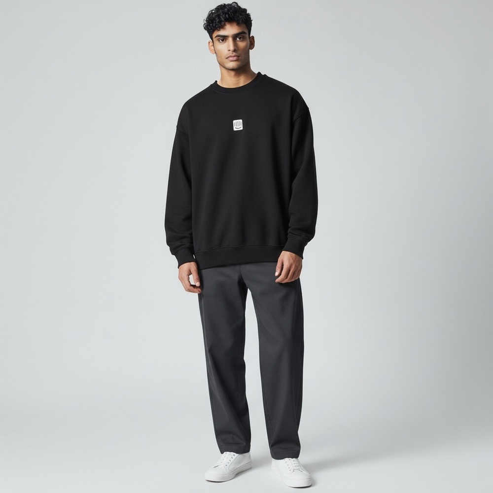 Everybody World Black Trash Crewneck Size Large made In The USA